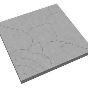ศิลาเหลี่ยม ลายไทย-ดาราวดี ขนาด 50x50x6 ซม. สีเทา